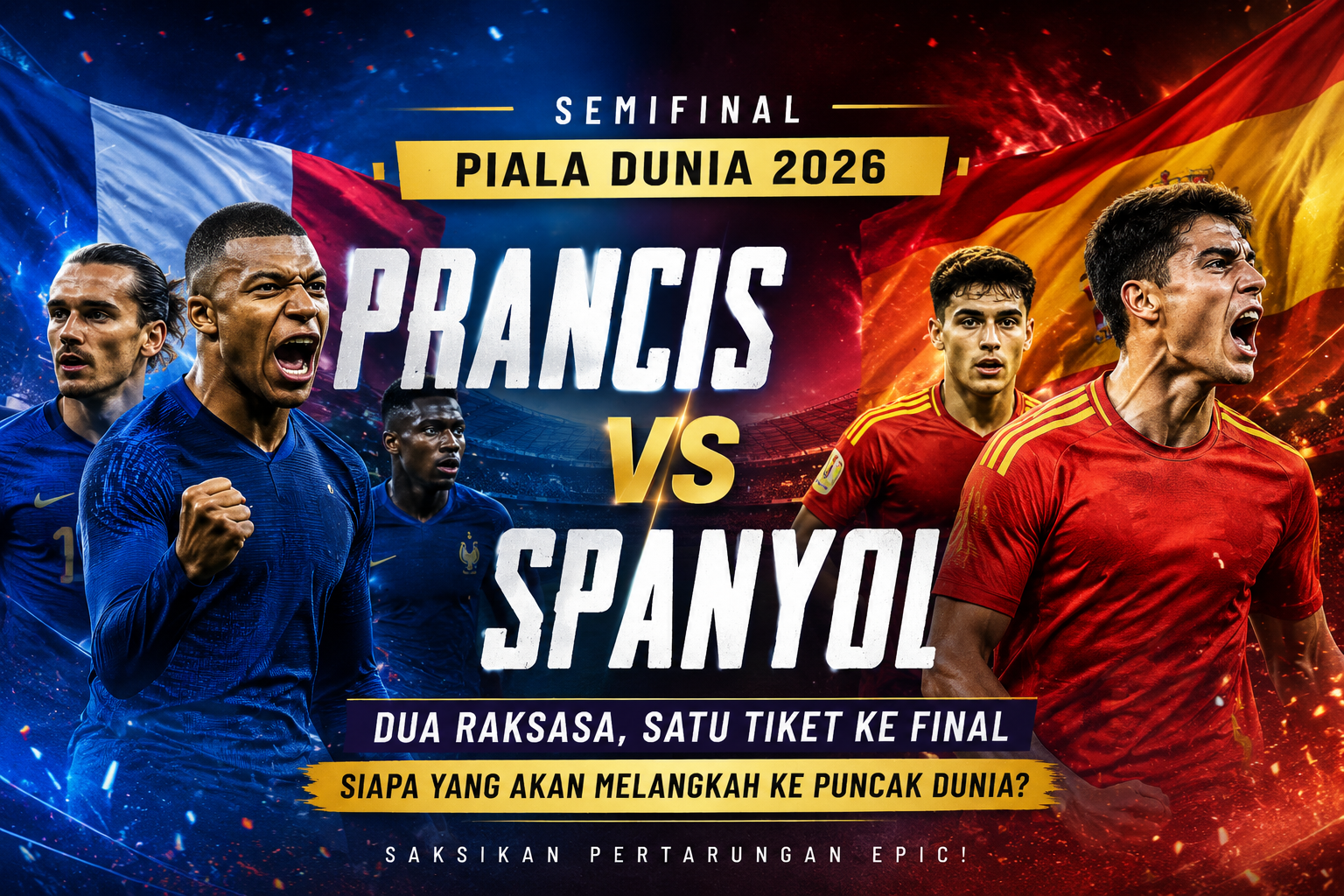 Saksikan Momen Penentuan Final Piala Dunia 2026 Prancis vs Spanyol Dini Hari Ini Pukul 02.00 WIB Melalui Live Streaming Jalalive